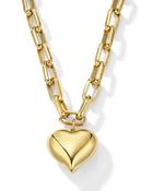 Victoria Gold Chain Necklace with Puffy Heart Pendant image