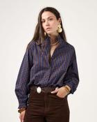 Herve Navy Blouse - S - UK 8/10 image