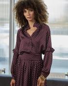 Rhonda Burgundy Polka Dot Blouse - L/14 image