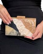 Jade Clutch in blk/gold image