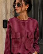 Elisia Striped Blouse plum - S/M - 8-10 image