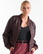 Bian Wine Red Bomber Jacket - UK 12 / L / 40 image