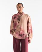Juna Pink Watercolour Print Blouse - UK 14 / XL / 42 image