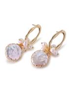 Fleur Fresh Water Baroque Pearl Hoop Earrings image