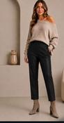 Darling Faux Leather Barrel Leg Trousers Black - LGE/12-14