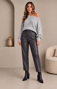 Darling Faux Leather Barrel Leg Trousers  Dark grey - Sm/8-10