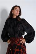 Luna Sheer Floral Blouse - Black - S - UK 8/10