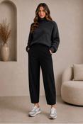 Darling Travel  Barrel Leg Trousers - Black - LGE/12-14