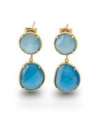Elie Double Stone Drop Earrings in Blue image
