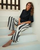 Kimara - Mara Trousers Stripe White &amp; Navy - UK 14 / XL / 42 image