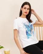 Ashley Artistic Blue Illustration T-Shirt - Sm/8-10 image