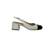 Hogl 9104400 Cream/Black Slingback Low Heels - UK 6.5 image