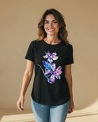 Bella Artistic Floral T-Shirt Black - Sm/8-10 image