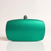 Aubrey Emerald Green Satin Clutch image