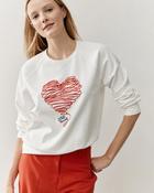 More &amp; More - Sweatshirt with Heart Print - UK 10/36/M