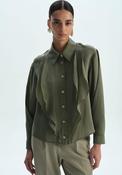 Kameya Kenton Blouse with Ruffle Detail - Khaki - UK 8/36 image