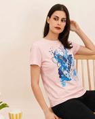 Ashley Artistic Blue Illustration T-Shirt Pink - Sm/8-10 image