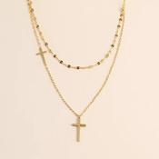 Double Layer Cross Necklace image