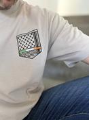 Keffiyeh &amp; The Irish Tricolour Embroidered T‑Shirt – Premium Heavyweight Organic Cotton, Boxy Oversized Fit (Unisex) image