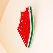 Watermelon Palestine Map pin badge