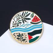 Watermelon River Leaf Brooch