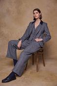 Faye Tweed Trousers - Denim Herringbone image