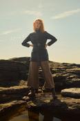 Enya Tweed Culottes - Blue Driftwood Check image