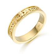 9ct Yellow Gold Claddagh &amp; Celtic Design Band image