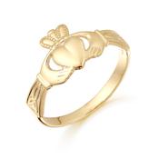 9ct Yellow Gold Celtic Knot Claddagh Ring image