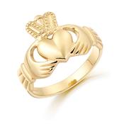 9ct Yellow Gold Gents Claddagh Ring image