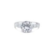 18ct White Gold Brilliant Round Solitaire &amp; Shoulder Tapers, 2.50ct image