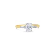 18ct Yellow Gold Oval Solitaire &amp; Shoulder Tapers, 0.88ct
