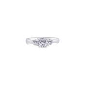 Platinum Brilliant Round Three Stone Diamond Ring, 0.80ct