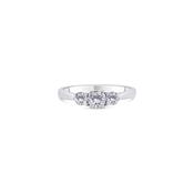 Platinum Brilliant Round Three Stone Diamond Ring, 0.55ct image
