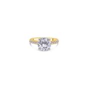 Laboratory Grown, Brilliant Round, Hidden Halo &amp; Shoulder Diamonds, 18ct Yellow Gold Band, 2.40ct