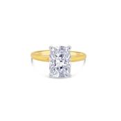 Laboratory Grown, Elongated Cushion &amp; Hidden Halo Diamond Ring, 18ct Yellow Gold Band, 2.62ct