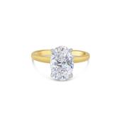 Laboratory Grown, Oval &amp; Hidden Halo Diamond, 18ct Yellow Gold Band, 2.18ct