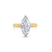 Laboratory Grown, Marquise Solitaire Compass Set Diamond, 18ct Yellow Gold Band, 2.50ct