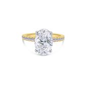 Laboratory Grown, Oval, Hidden Halo &amp; Shoulder Diamonds, 18ct Yellow Gold Band, 2.87ct