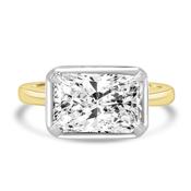 Laboratory Grown, Radiant Bezel Side Set Diamond, 18ct Yellow Gold, 3.01ct