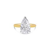 Laboratory Grown, Pear Cut Solitaire Diamond, 18ct Yellow Gold Band, 3.03ct