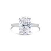Laboratory Grown, Oval &amp; Hidden Halo Diamonds, Platinum Band, 3.19ct image