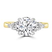 Laboratory Grown Diamond Brilliant Round &amp; Pear Side Stones, 18ct Yellow Gold, 1.65ct