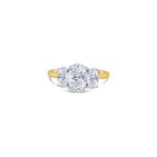 Laboratory Grown, Oval Three Stone Diamond, 18ct Yellow Gold Ring, 2.05ct