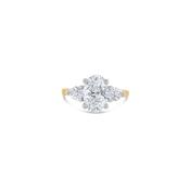 Laboratory Grown, Oval &amp; Pear Three Stone, 18ct Yellow Gold Diamond Ring, 2.67ct