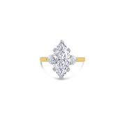 Laboratory Grown, Marquise &amp; Heart Three Stone, 18ct Yellow Gold Diamond Ring, 2.98ct