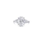 Laboratory Grown, Oval &amp; Pear Three Stone, Platinum Diamond Ring, 2.53ct