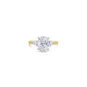 Laboratory Grown, Oval &amp; Pear Three Stone, 18ct Yellow Gold Diamond Ring, 2.11ct image