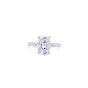 Laboratory Grown Diamond, Elongated Cushion &amp; Pear Three Stone, Platinum Band, 2.39ct