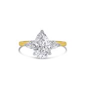 Laboratory Grown, Pear Three Stone, 18ct Yellow Gold Diamond Ring, 2.08ct image